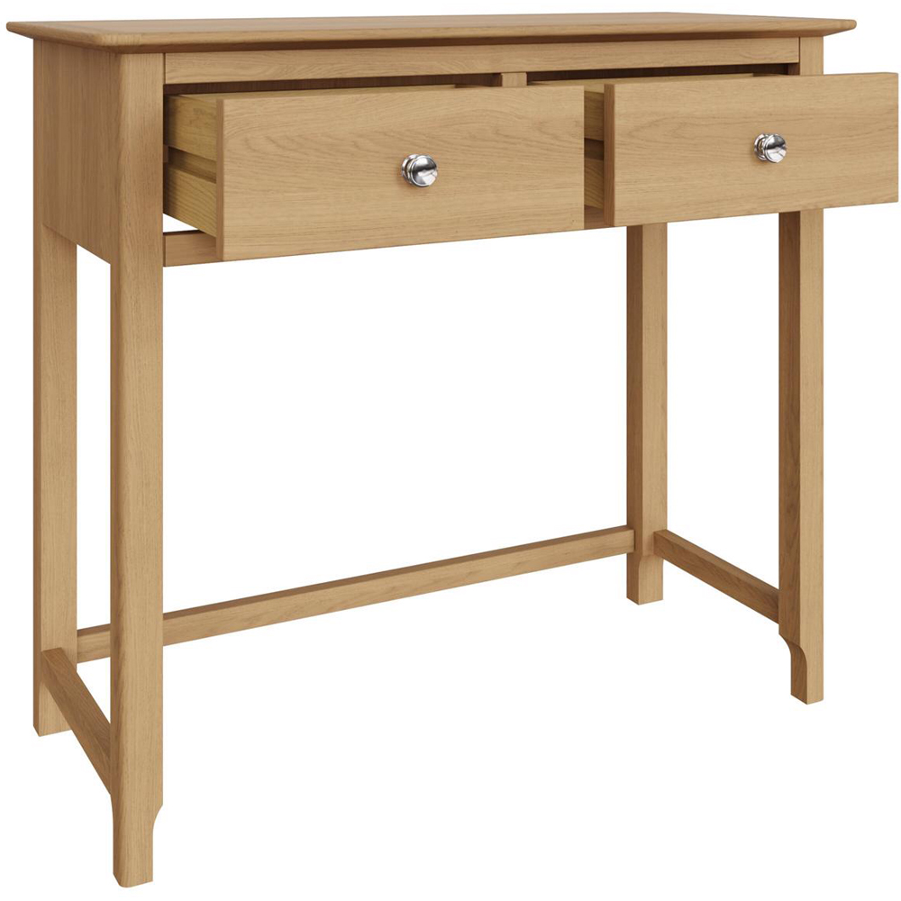 FWStyle Taberno 2 Drawer Lacquered Natural Oak Dressing Table Image 4