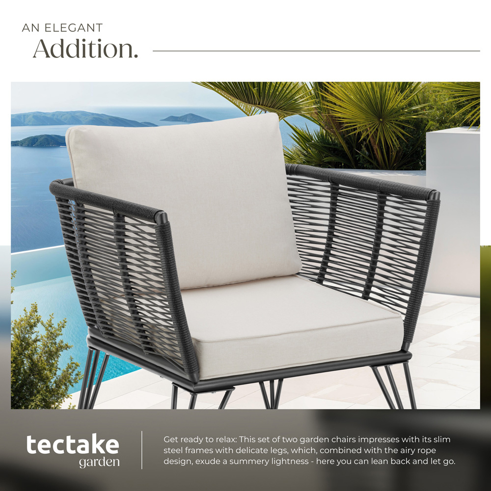 tectake Valeiras Set of 2 Woven Rope Design Accent Chair Image 4