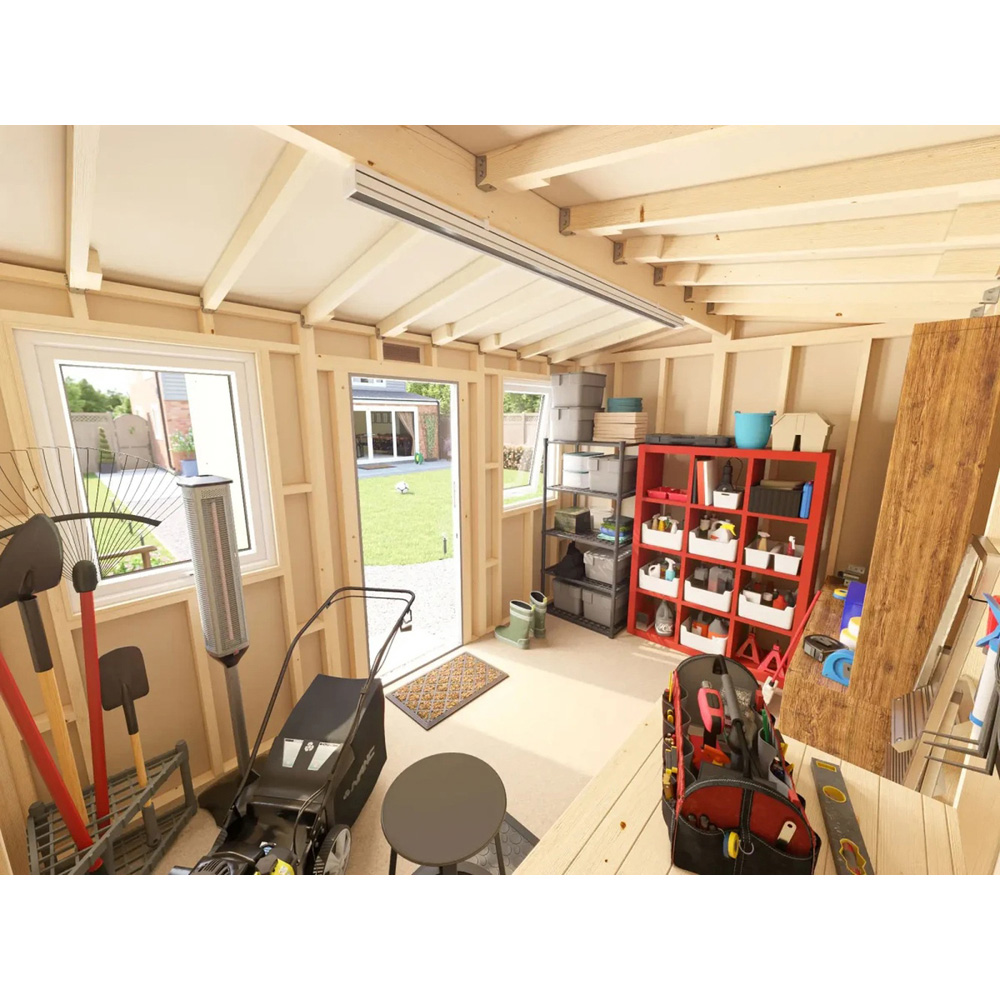 Dunster House Composite 12 x 8ft Green Apex Garden Workshop Image 6