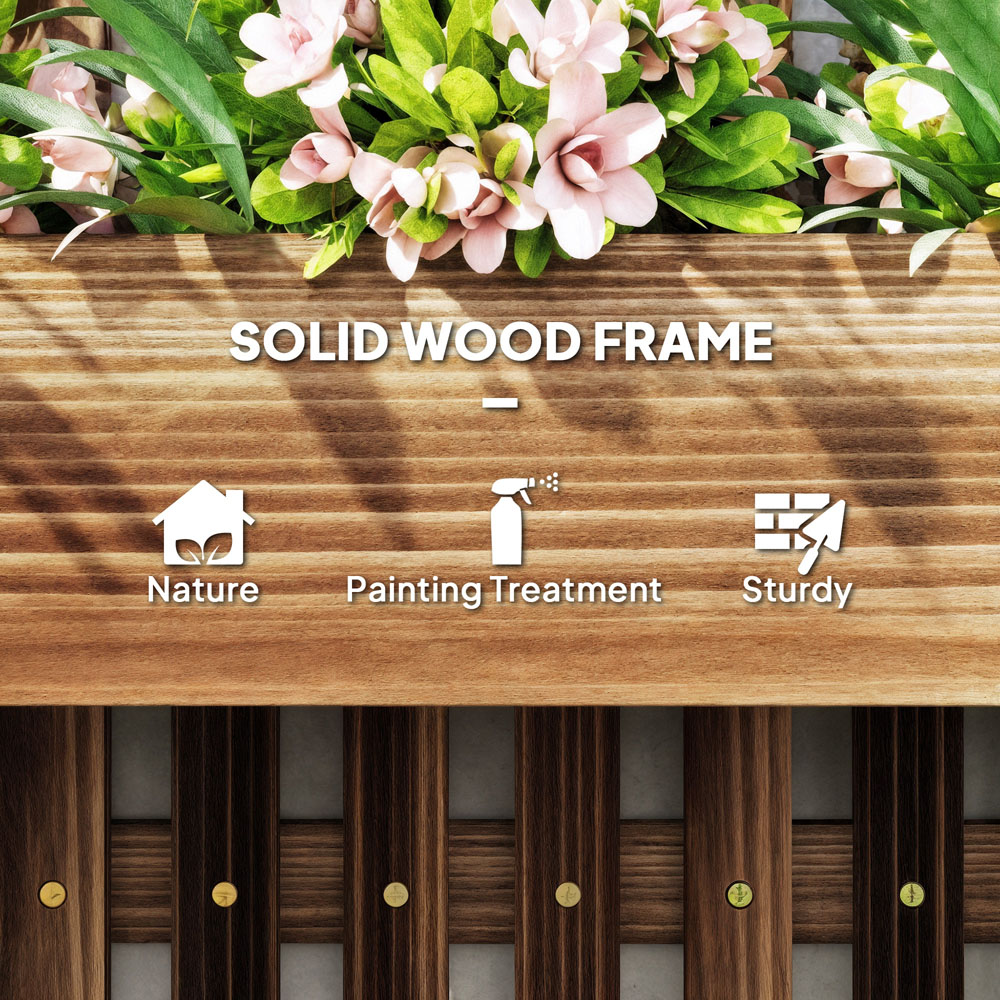 Outsunny Wooden Wall-Mounted Garden Trellis with 3 Movable Planter Boxes Image 3