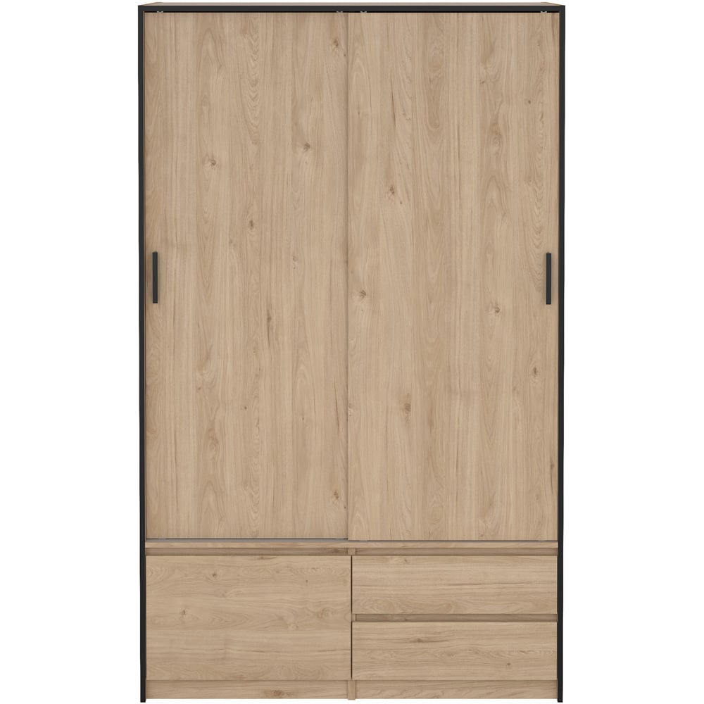 Florence 3 Door 2 Drawer Jackson Hickory Oak Sliding Wardrobe Image 3