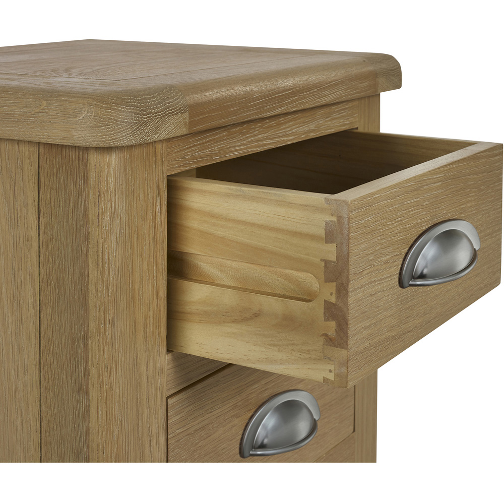 Julian Bowen Memphis 3 Drawer Limed Oak Bedside Table Image 7
