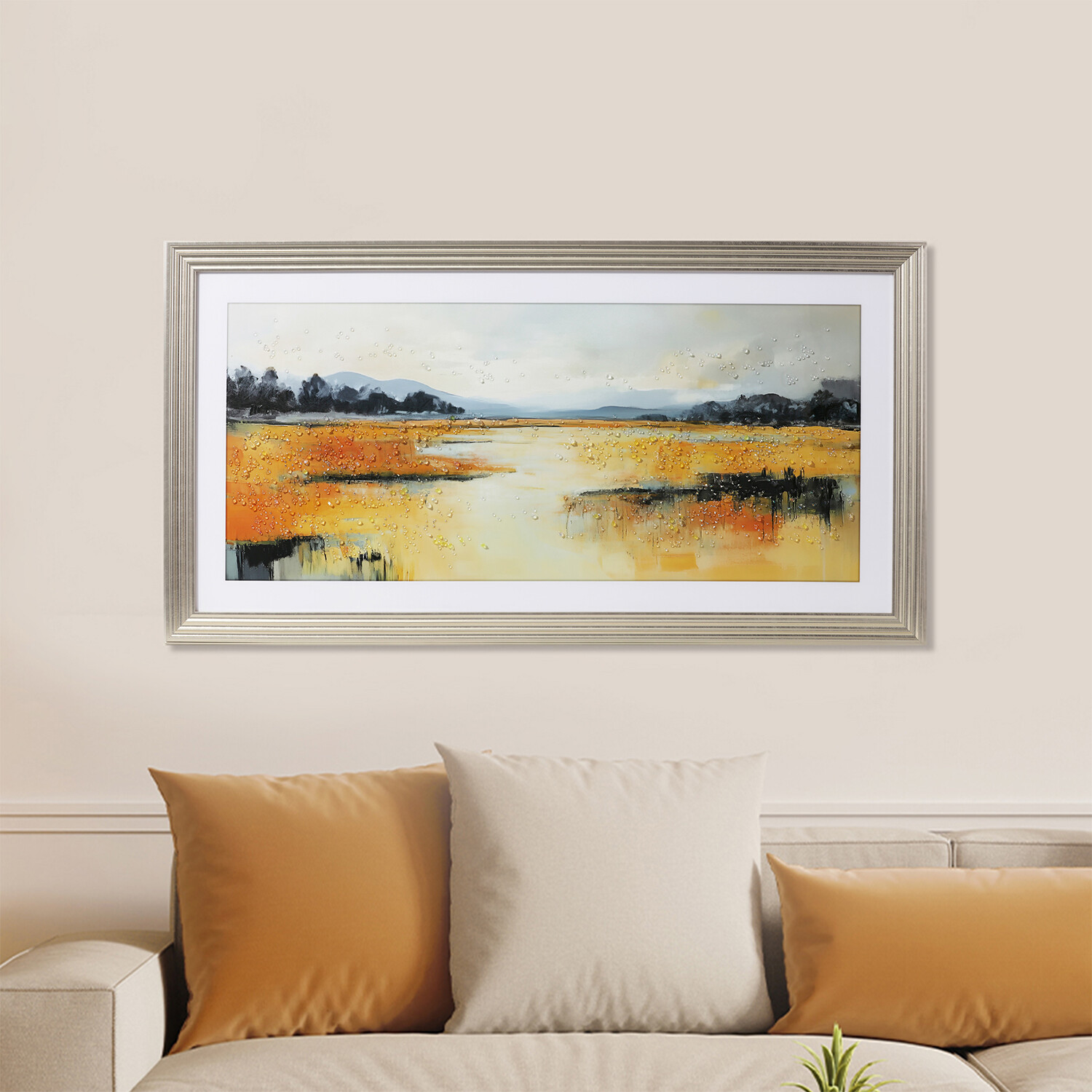 Vibrant Marshland Crystal Framed Art Multicolour Image 3