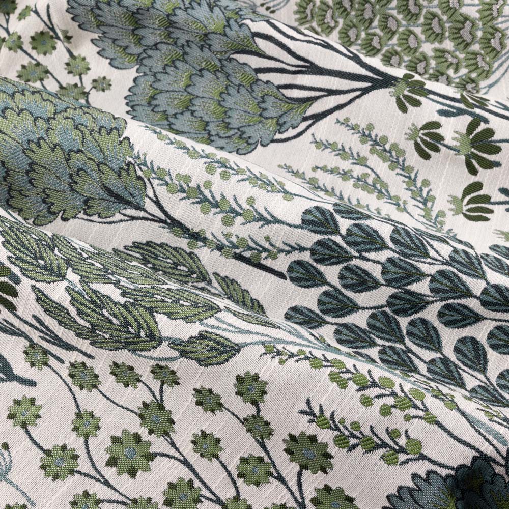 Wylder Nature Ophelia Fully Lined Floral Jacquard Eyelet Curtains Thyme and Mineral 168 x 183cm Image 5