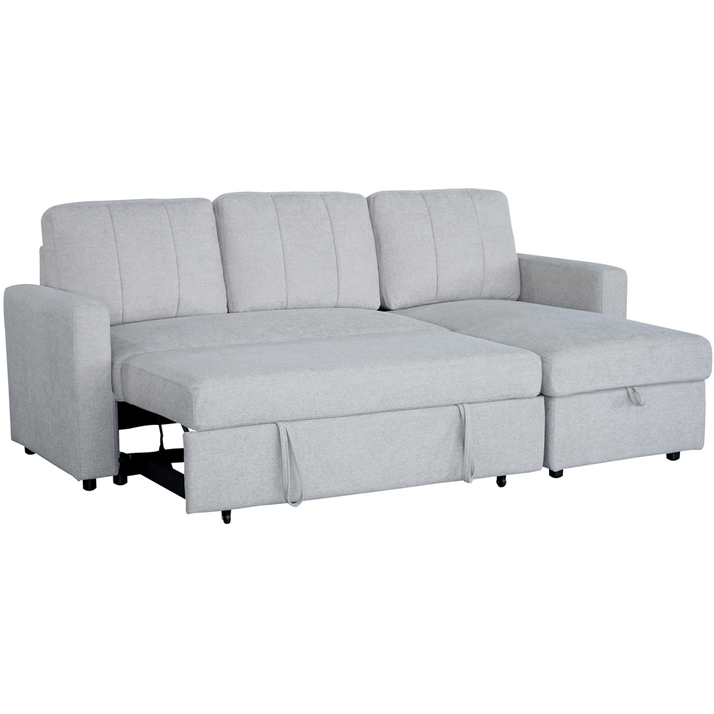 Aspire Nexis 3 Seater Grey Right Hand Chaise Corner Sofa Bed Image 4