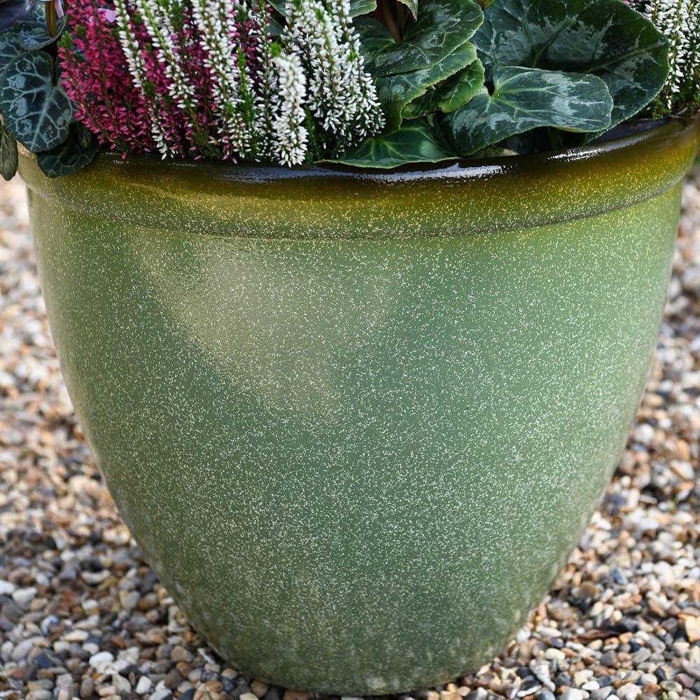 Garden Gear Sage Green Bell Glazed Planter 39.5cm Image 3