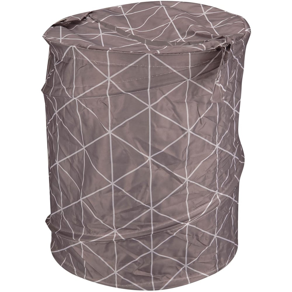 Single Grey Geometric Pop Up Laundry Hamper in Assorted styles Image 2