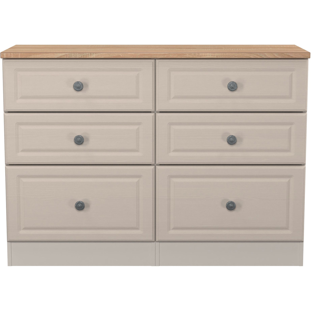 Crowndale Norfolk 6 Drawer Kashmir Ash and Bardolino Oak Wide Chest of Drawers Ready Assembled Image 2