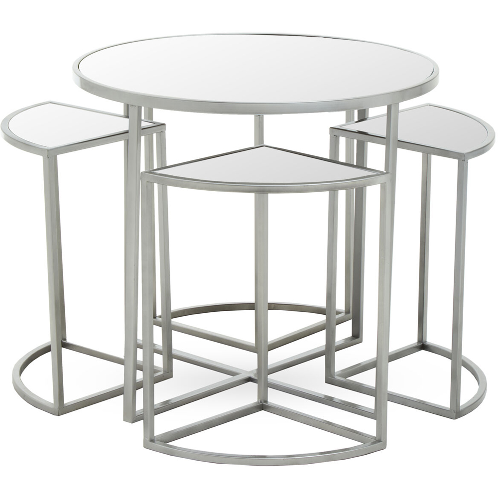 Premier Housewares Farran 5 Piece Silver Iron Table Image 2
