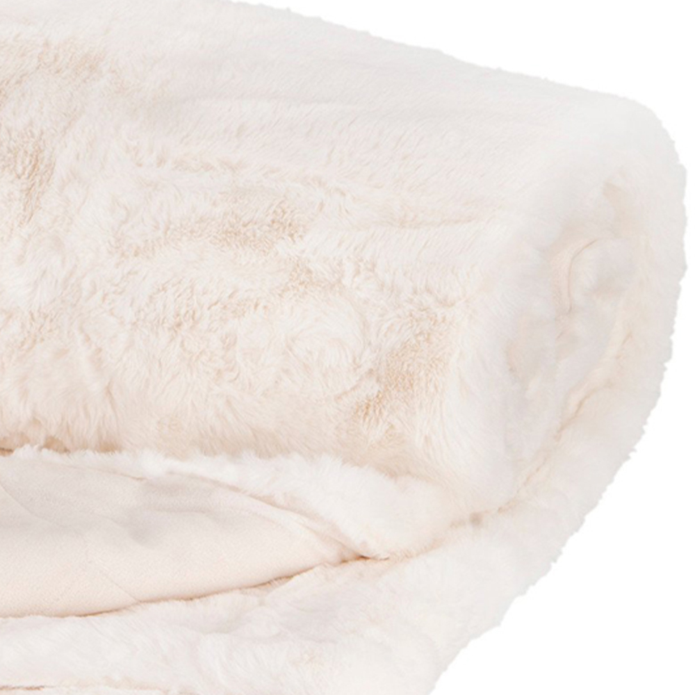 Divante White Rabbit Faux Fur Medium Throw 127 x 152cm Image 3