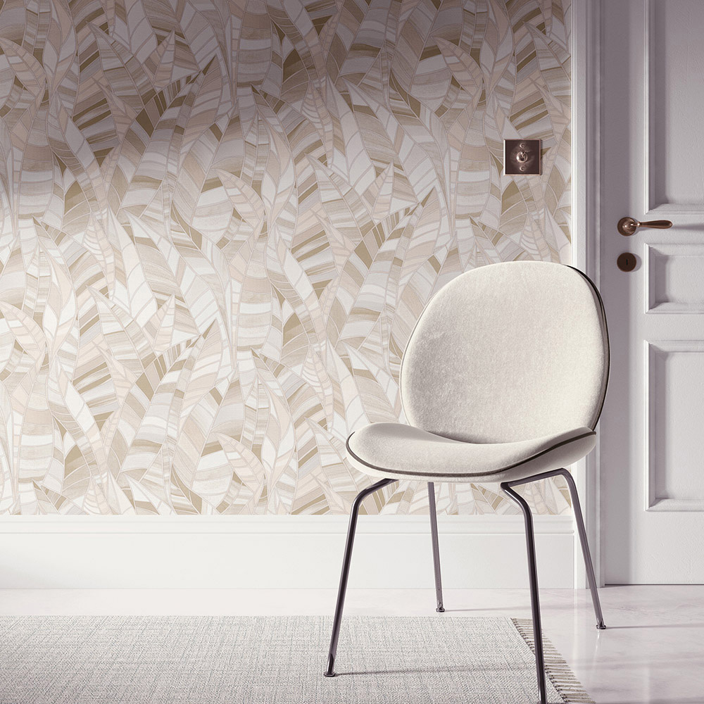 Elle Decoration Serenade Natural Embossed Vinyl Wallpaper by Erismann Image 2