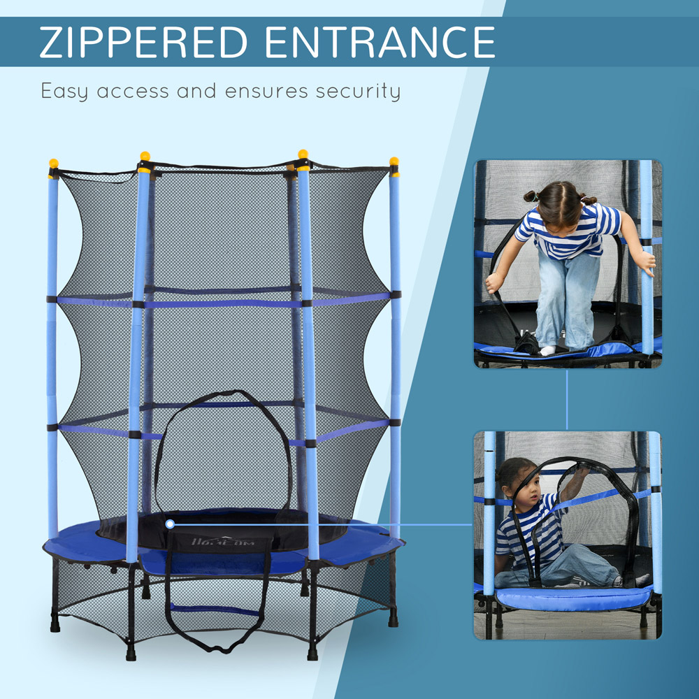 Tommy Toys Kids 4.6ft Blue Trampoline with Safety Enclosure Image 4