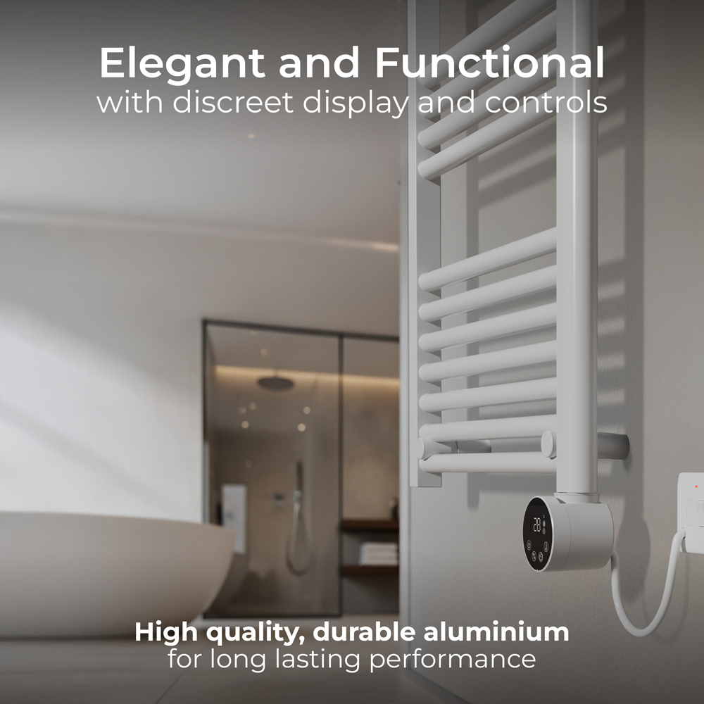 Masterplug SmartEnergy Thermaline White Heated Towel Rail 800 x 500mm Image 6