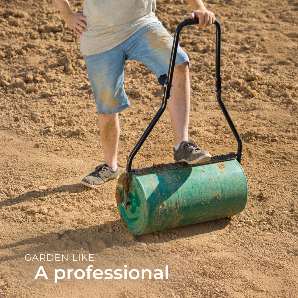 tectake Green Lawn Roller with Padded Handle 60cm Image 7