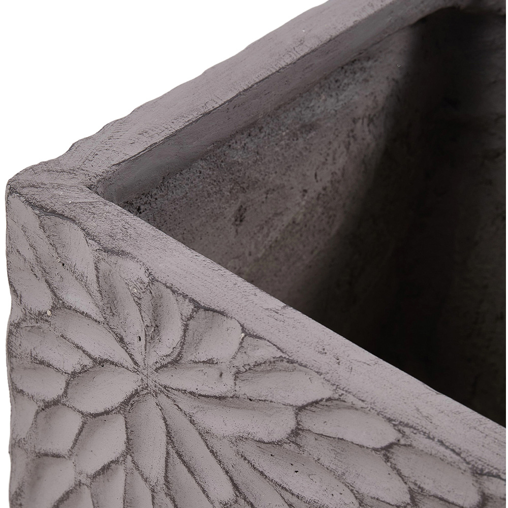 Living and Home Charcoal Grey Square Cement Planter with Drainage Holes 30.2 x 30.2cm Image 3