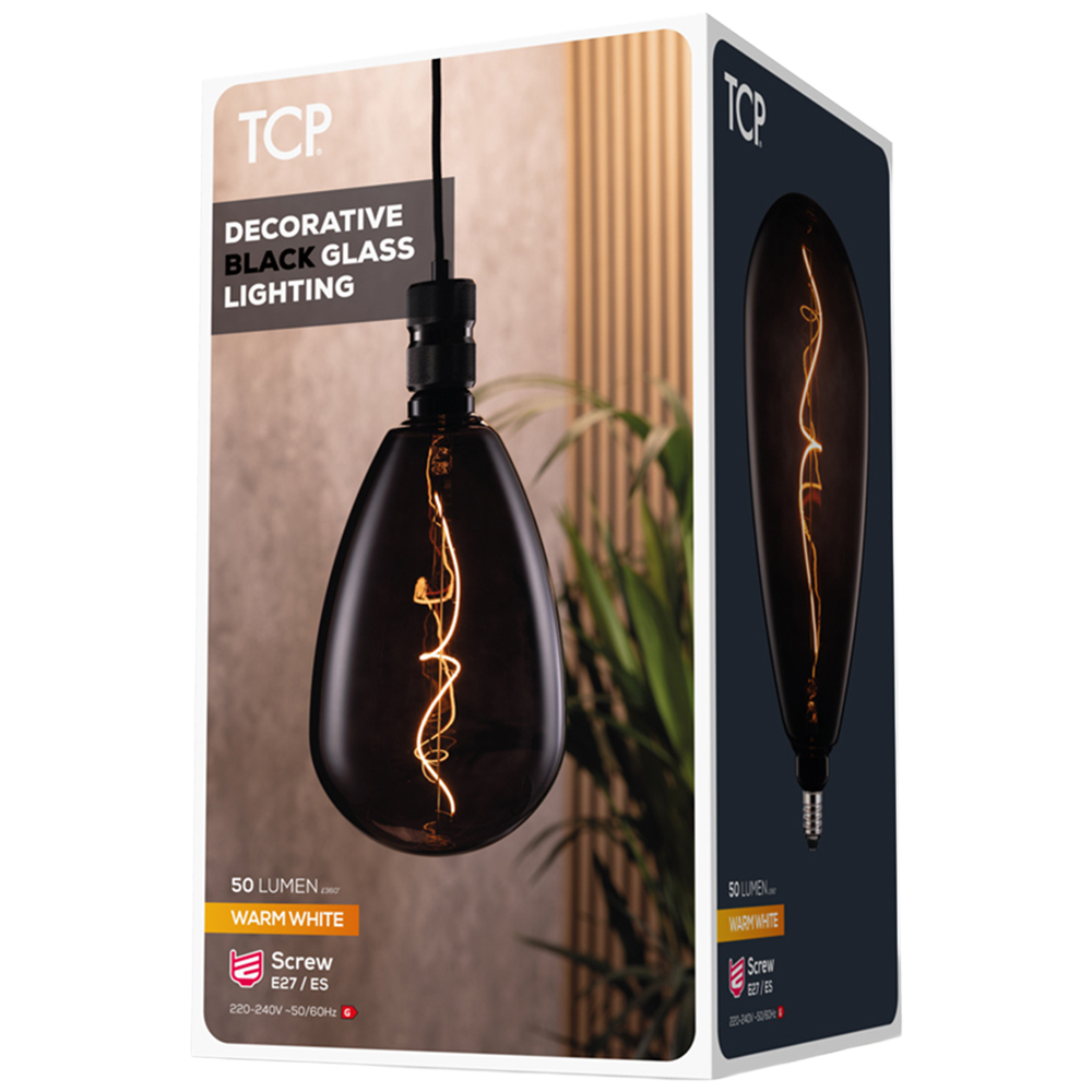 TCP E27 Warm White Glow Black Twist Decorative Bulb Image 3