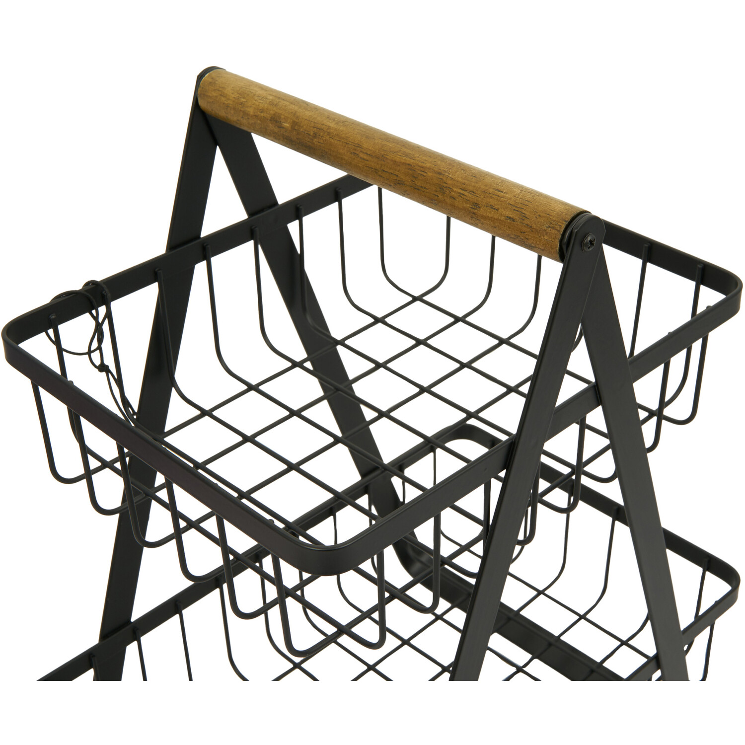 Malmo 2 Tier Black Storage Basket Image 2
