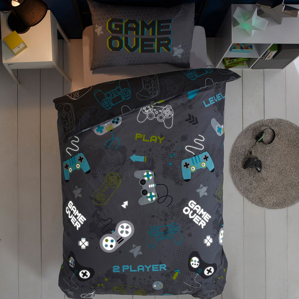 Game Over Single Grey Duvet Set Image 4