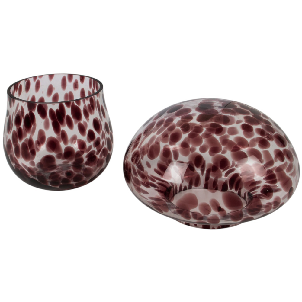 Tortoise Shell Glass Mushroom Jar Plum Image 3