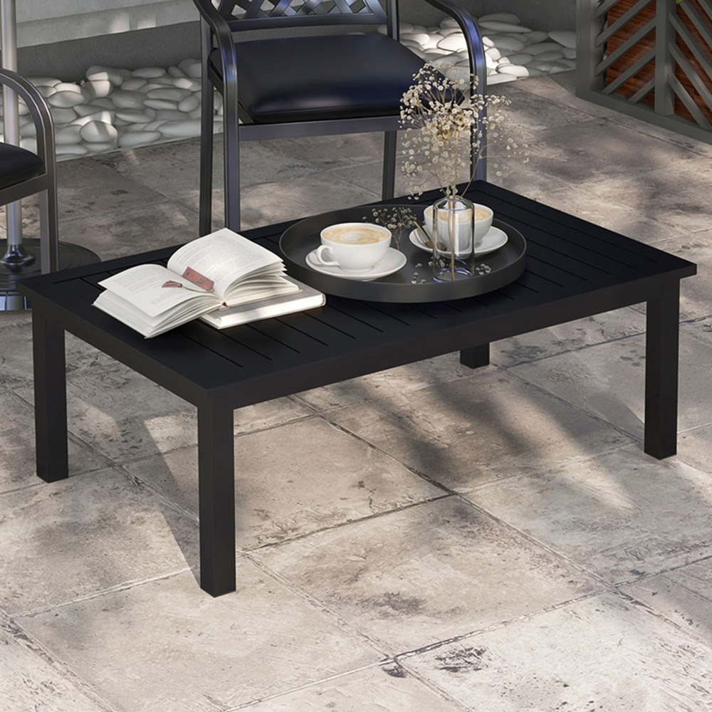 Outsunny Black Outdoor Coffee Table Image 1