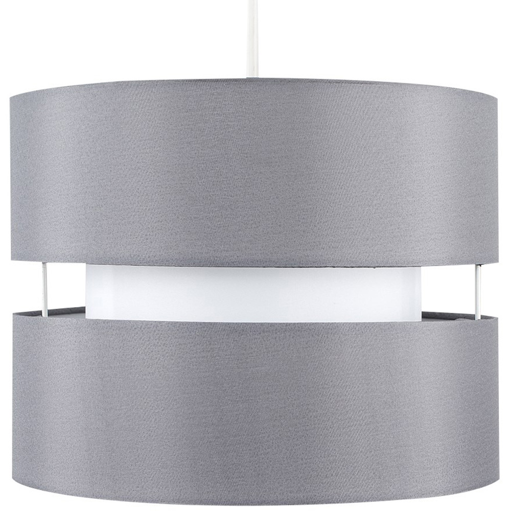 ValueLights Sophia 2 Tier Grey Ceiling Light Shade Small Image 1