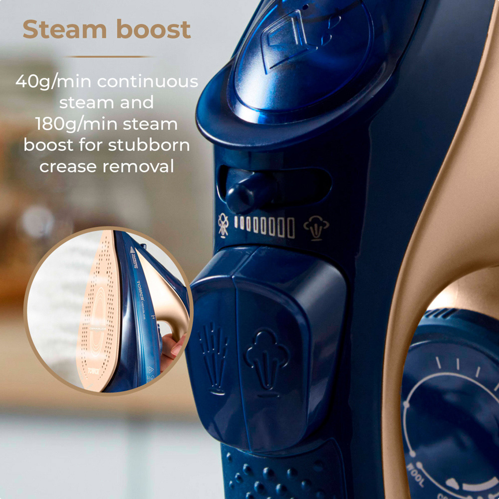 Tower CeraGlide Blue Cord and Cordless Steam Iron 2400W Image 6