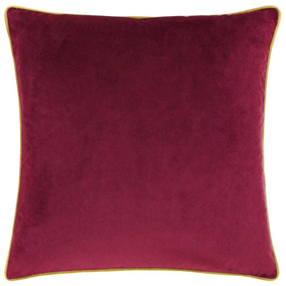 Paoletti Meridian Maroon Moss Velvet Cushion Image 1
