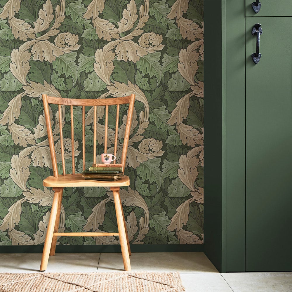William Morris At Home Acanthus Green Wallpaper Image 3