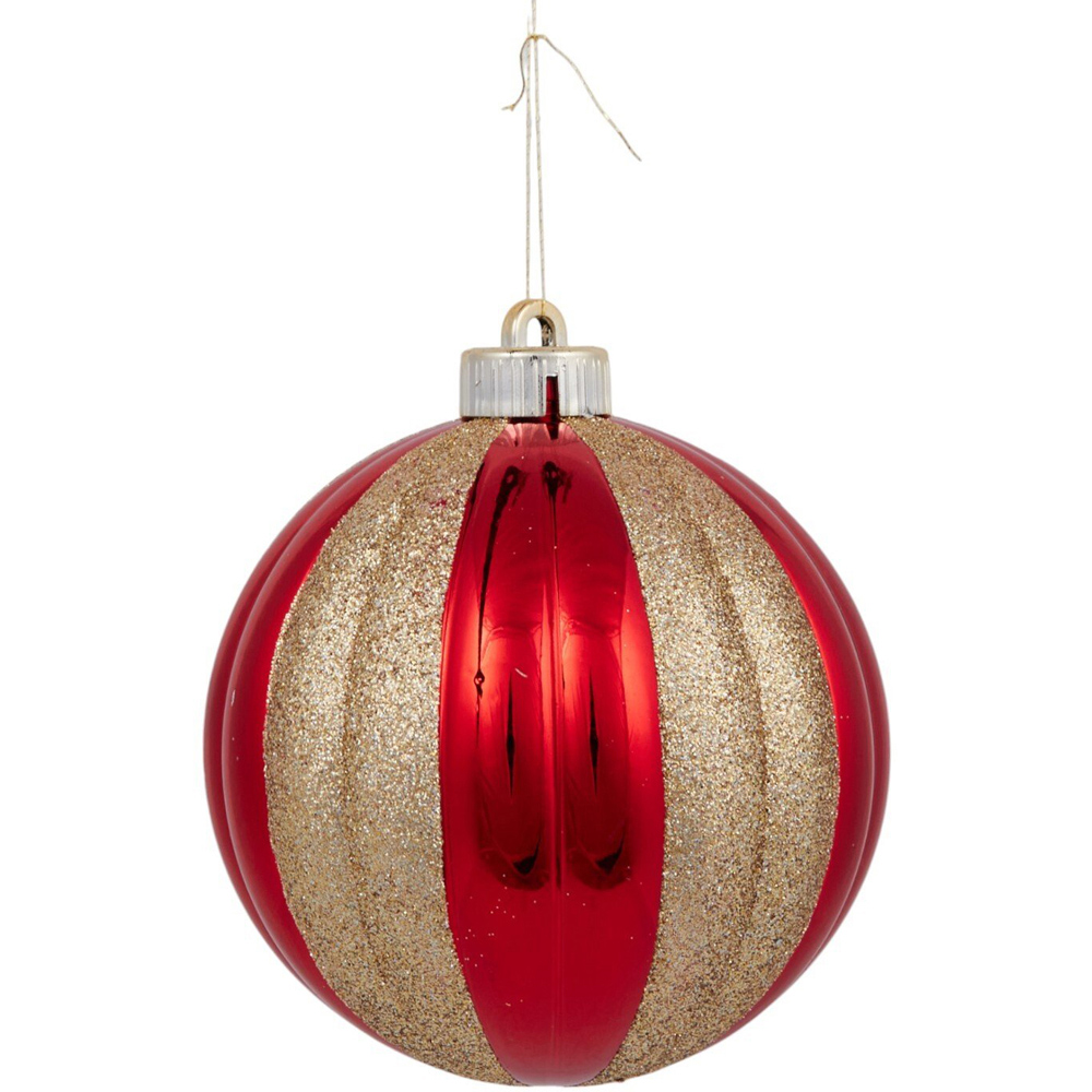 Pack of 6 Sleigh Bells Ring Baubles Red Image 2