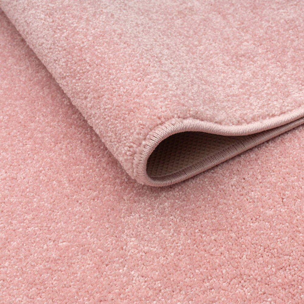 Seattle Washable Plain Rug Pink 60cm | Homebase