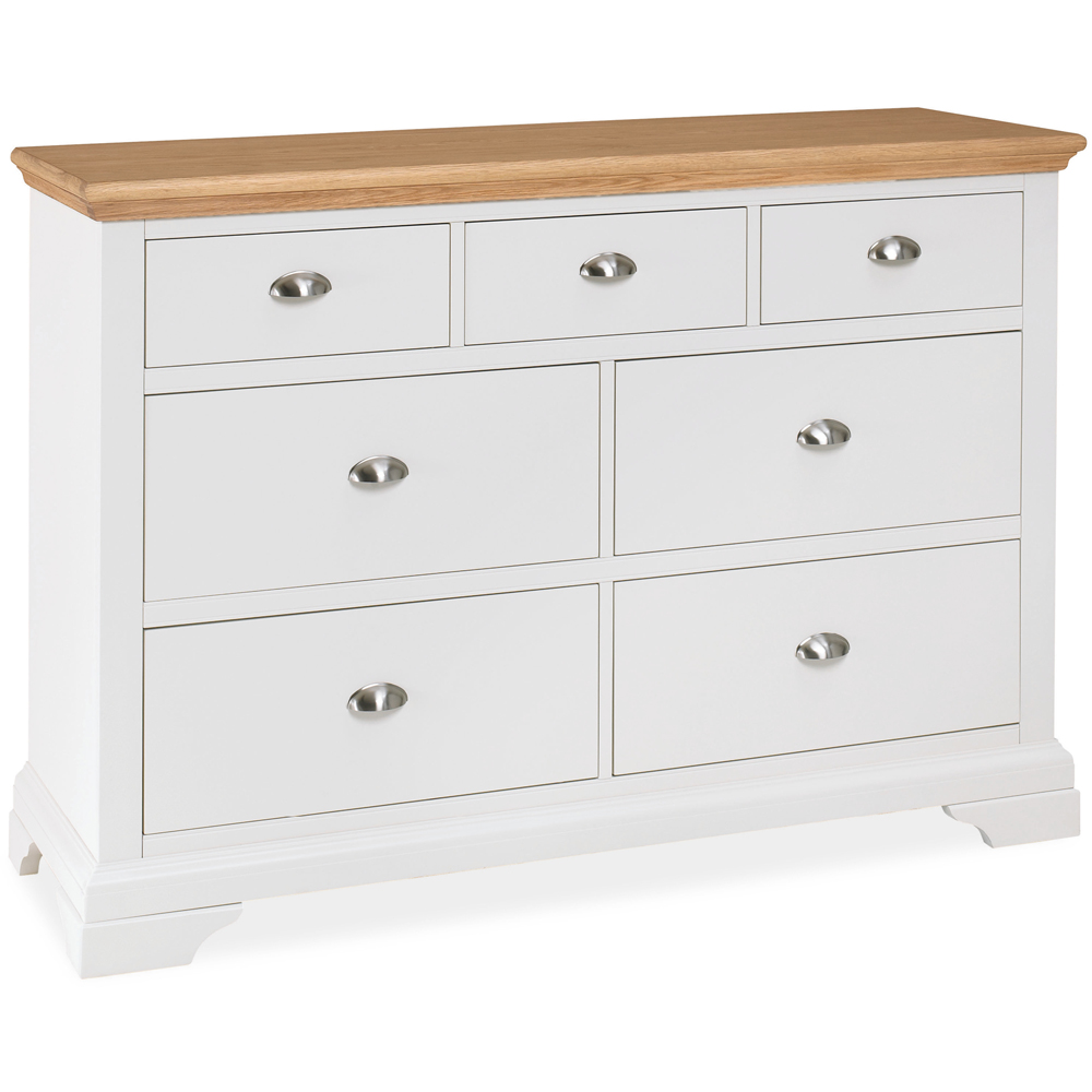 Bentley Designs Hampstead 7 Drawer Oak and Ivory Chest of Drawers Image 2