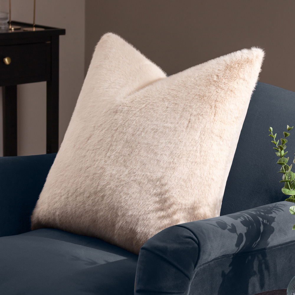 Paoletti Stanza Brulee Faux Fur Cushion Image 2