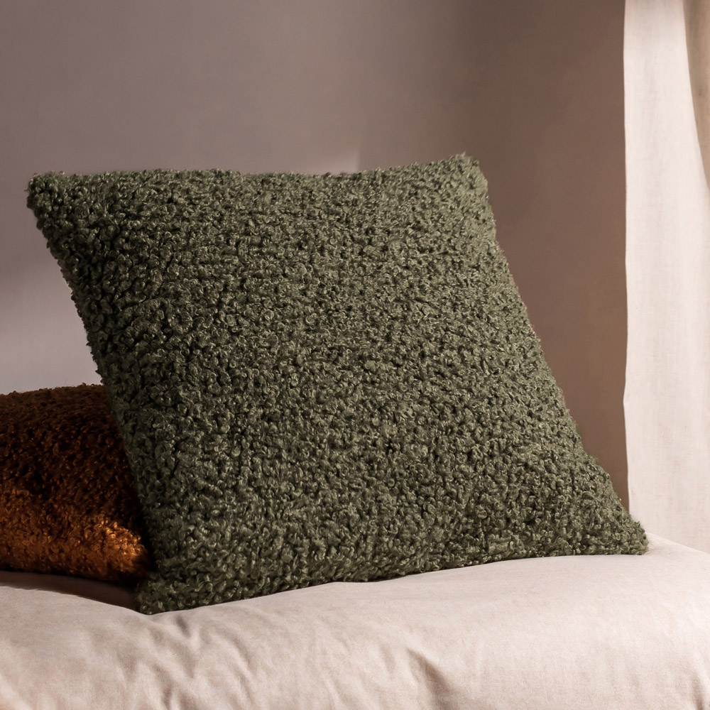Yard Cabu Khaki Chunky Boucle Cushion Image 5