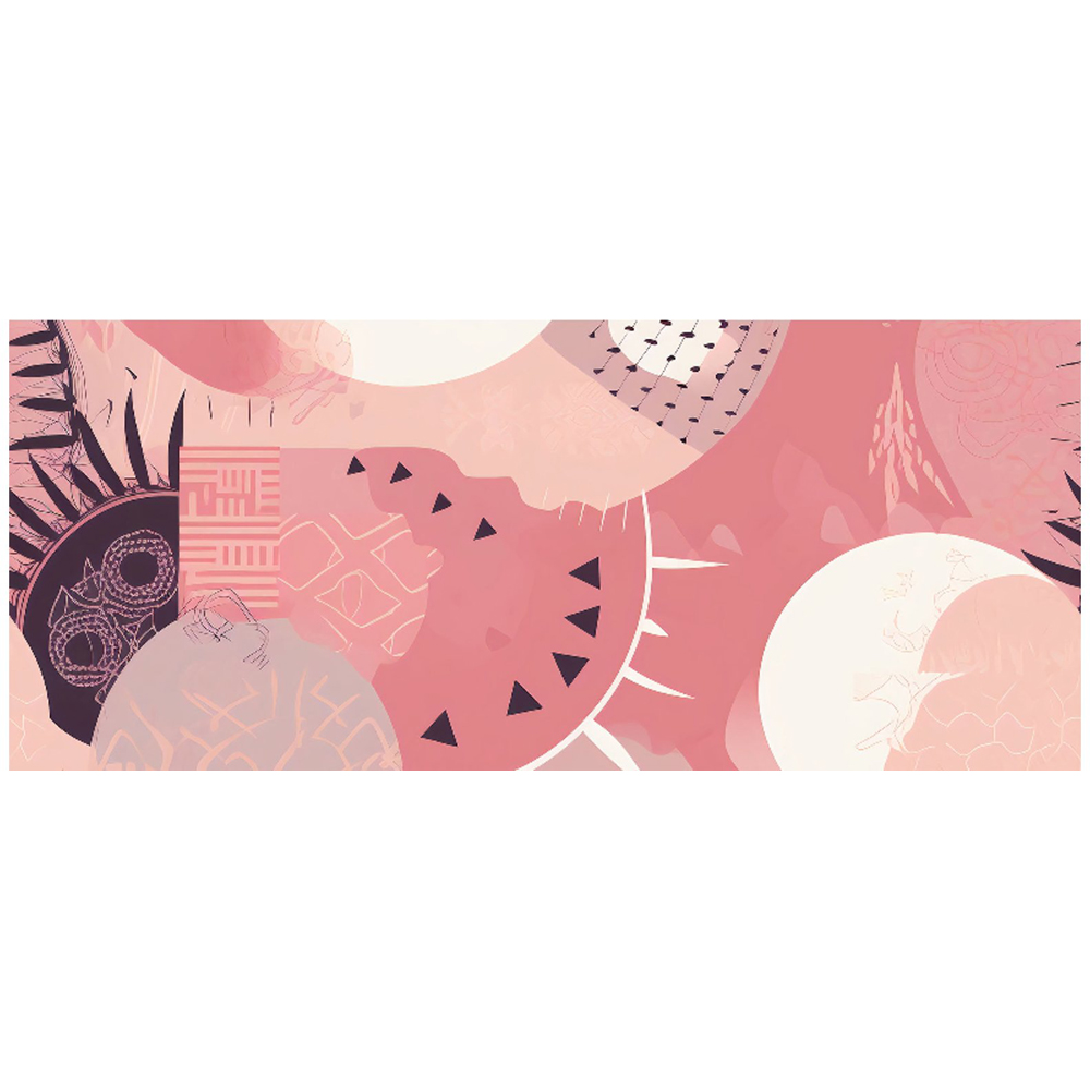 Warren Reed Designer Abstract Pink White Glass Bathroom Splashback 25 x 60cm Image 2