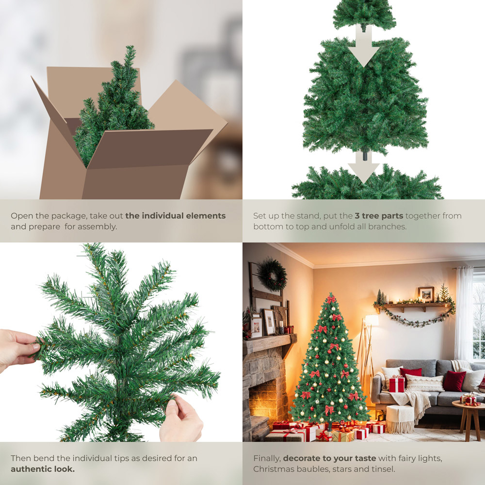 tectake Dasher Dense Needle Green Artificial Christmas Tree 6.8ft Image 4