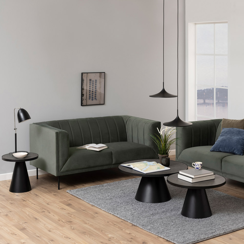 Florence Soli Round Black Ceramic Coffee Table Image 9