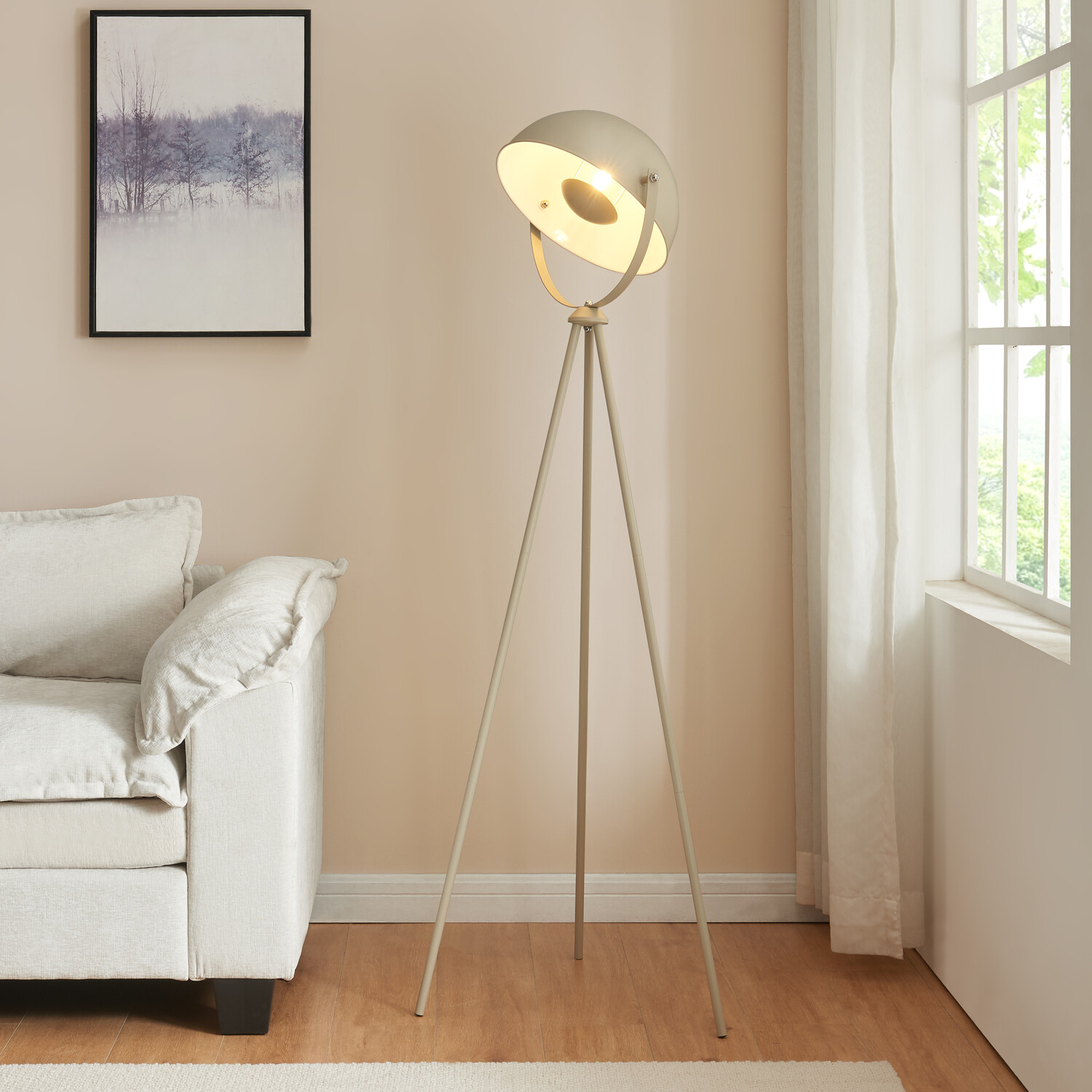 Nora Tripod Floor Lamp - Cream Image 3