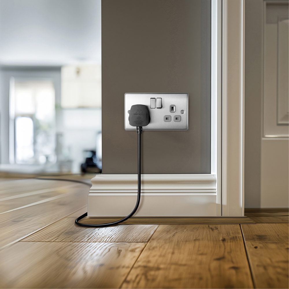 BG Nexus 13A Brushed Steel Double Switched Socket 5 Pack Image 5