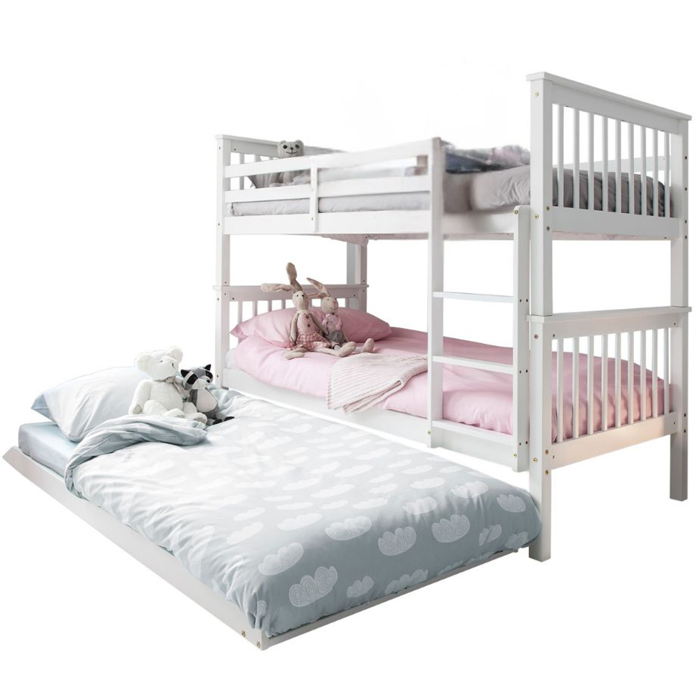 Noa and Nani Brighton White Bunk Bed with Trundle | Homebase