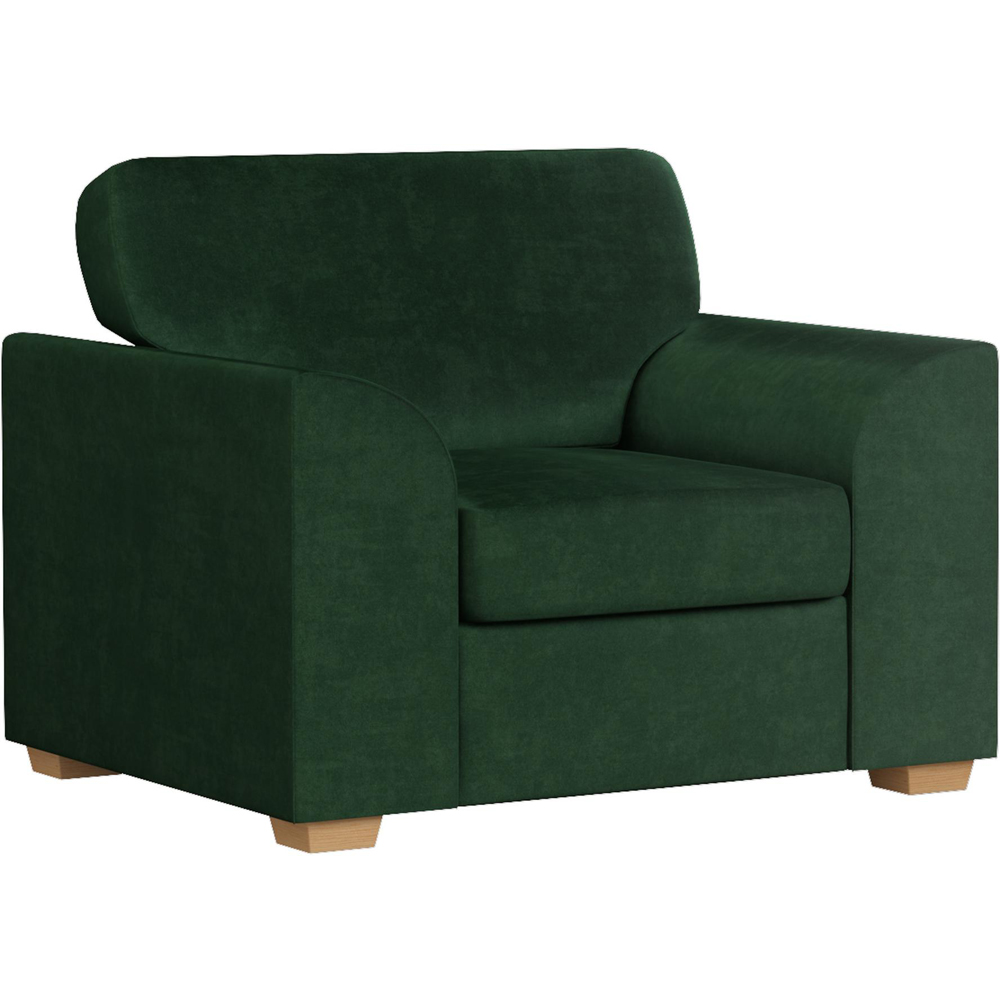 Modo Forest Green Plush Velvet Fixed Back Armchair Image 2