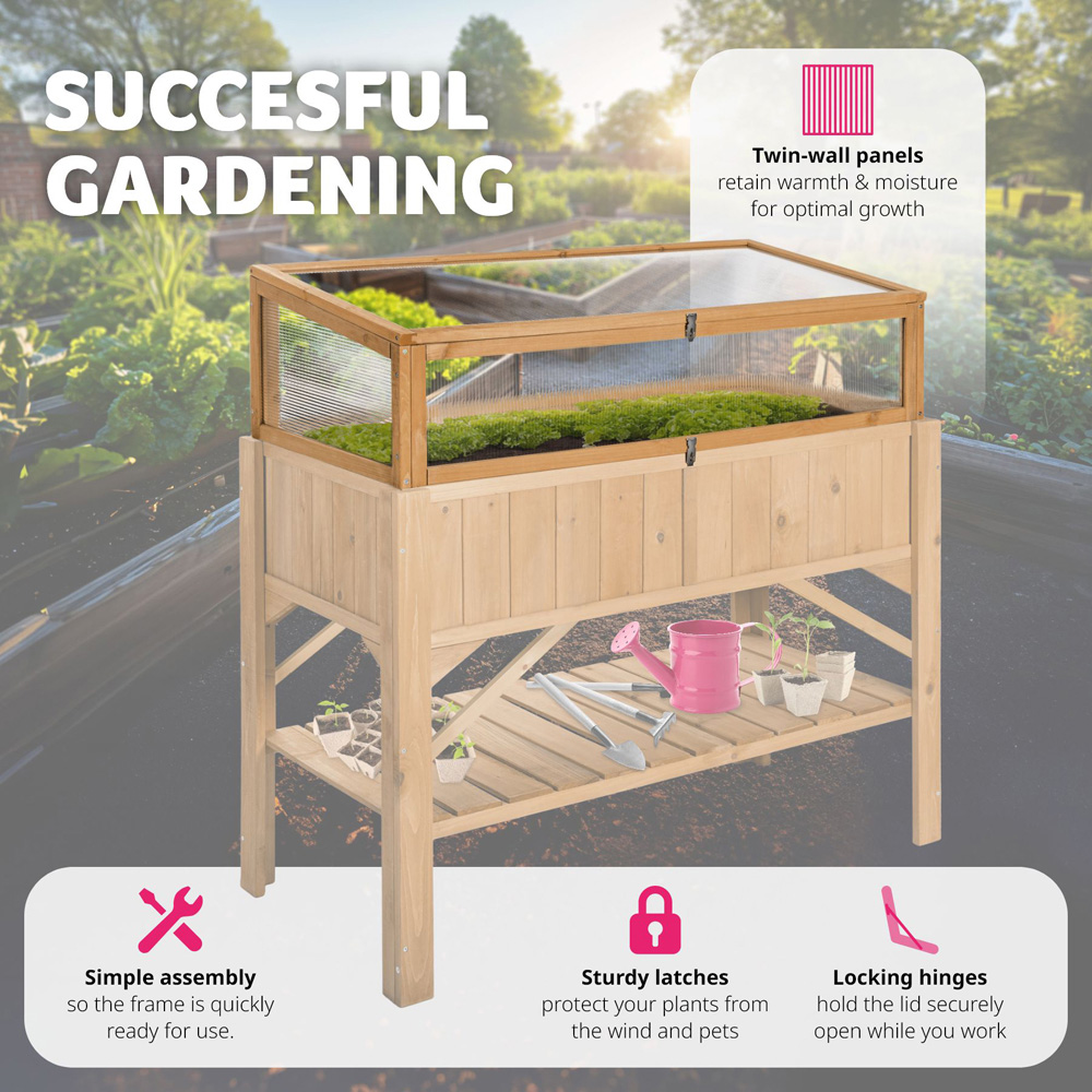 tectake Weather Resistant Cold Frame Attachment for Raised Bed Image 4