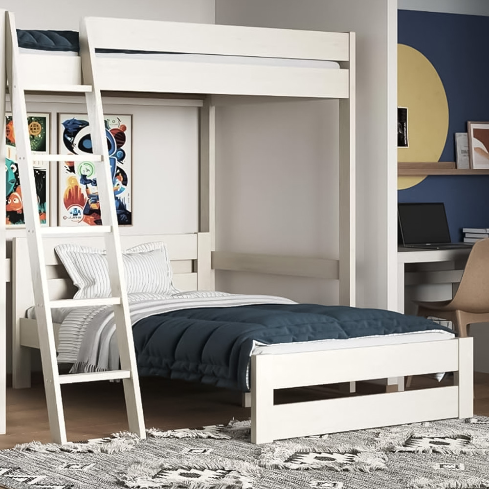 Noomi Tera Small Double White L Shaped High Sleeper with Bed Image 2