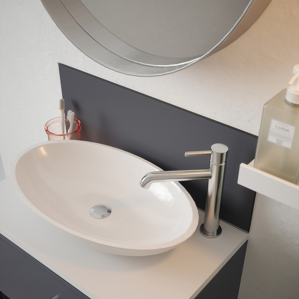 Splashback 0.4cm Thick Charcoal Bathroom Glass 25 x 60cm Image 2