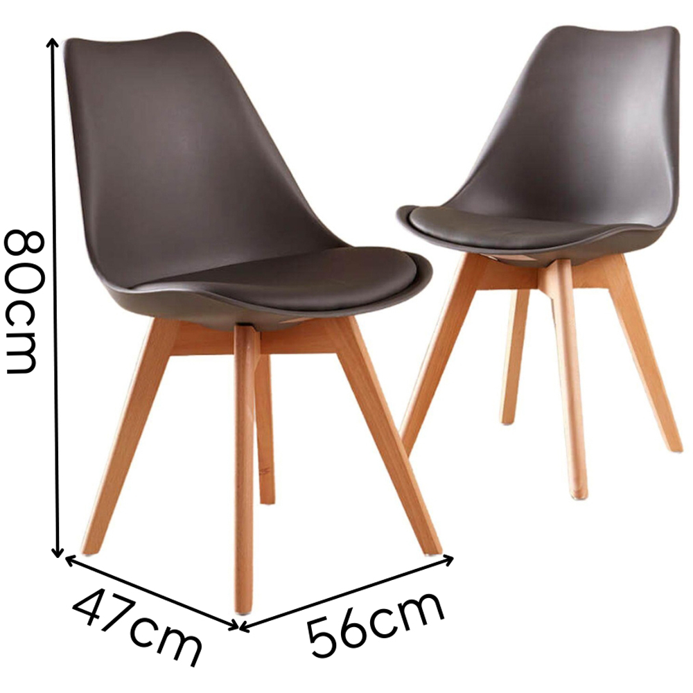 Home Source Lisbon Set of 2 Grey Dining Chair Image 6