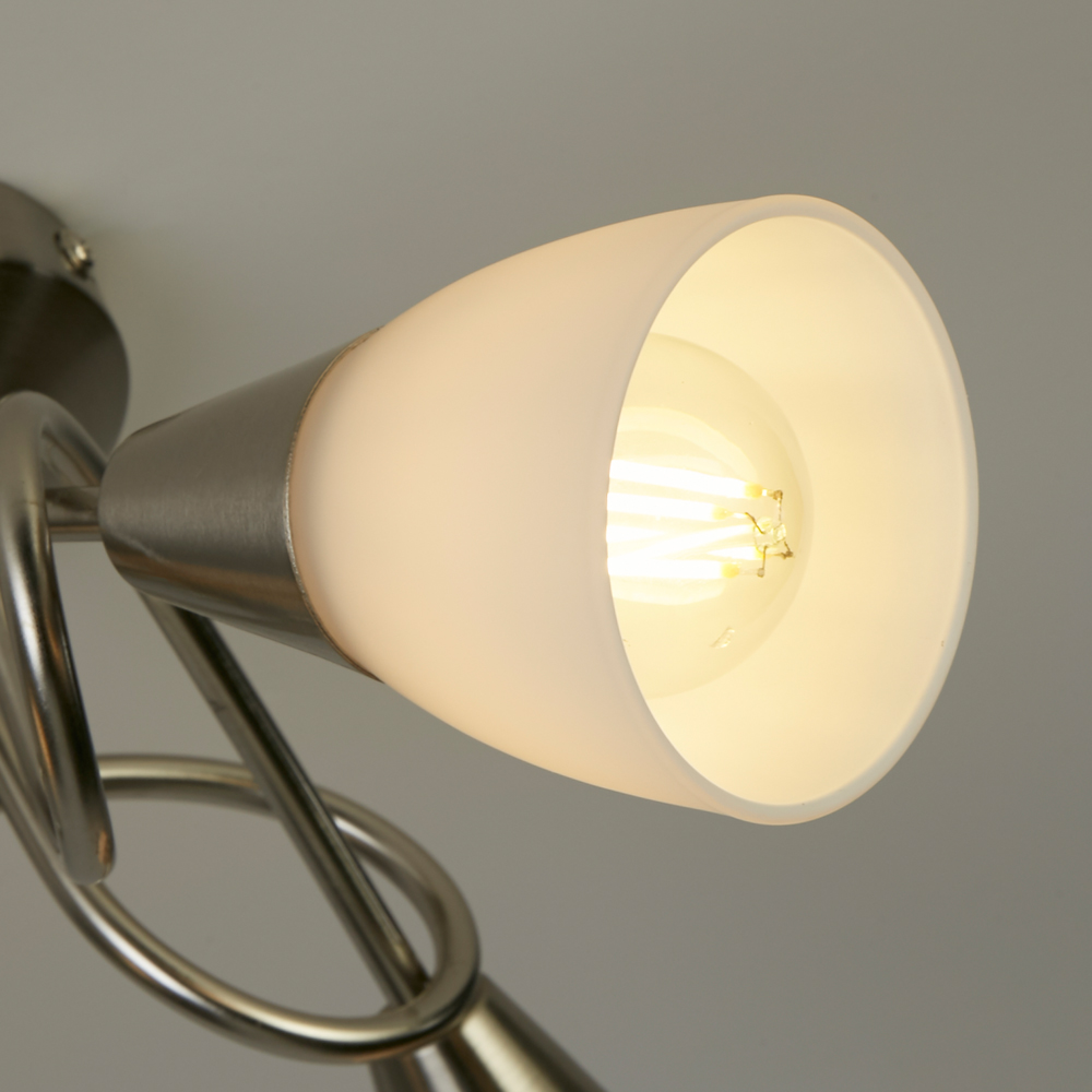 Lighting Collection Bradford 3 Light Brushed Silver LED Ceiling Fitting Image 4