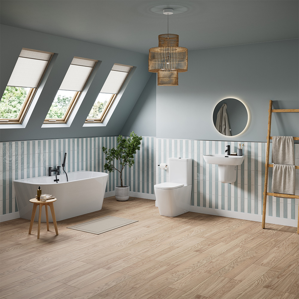 Bathstore Corsica White Back to Wall Double Round End Freestanding Bath 1500 x 750mm Image 8
