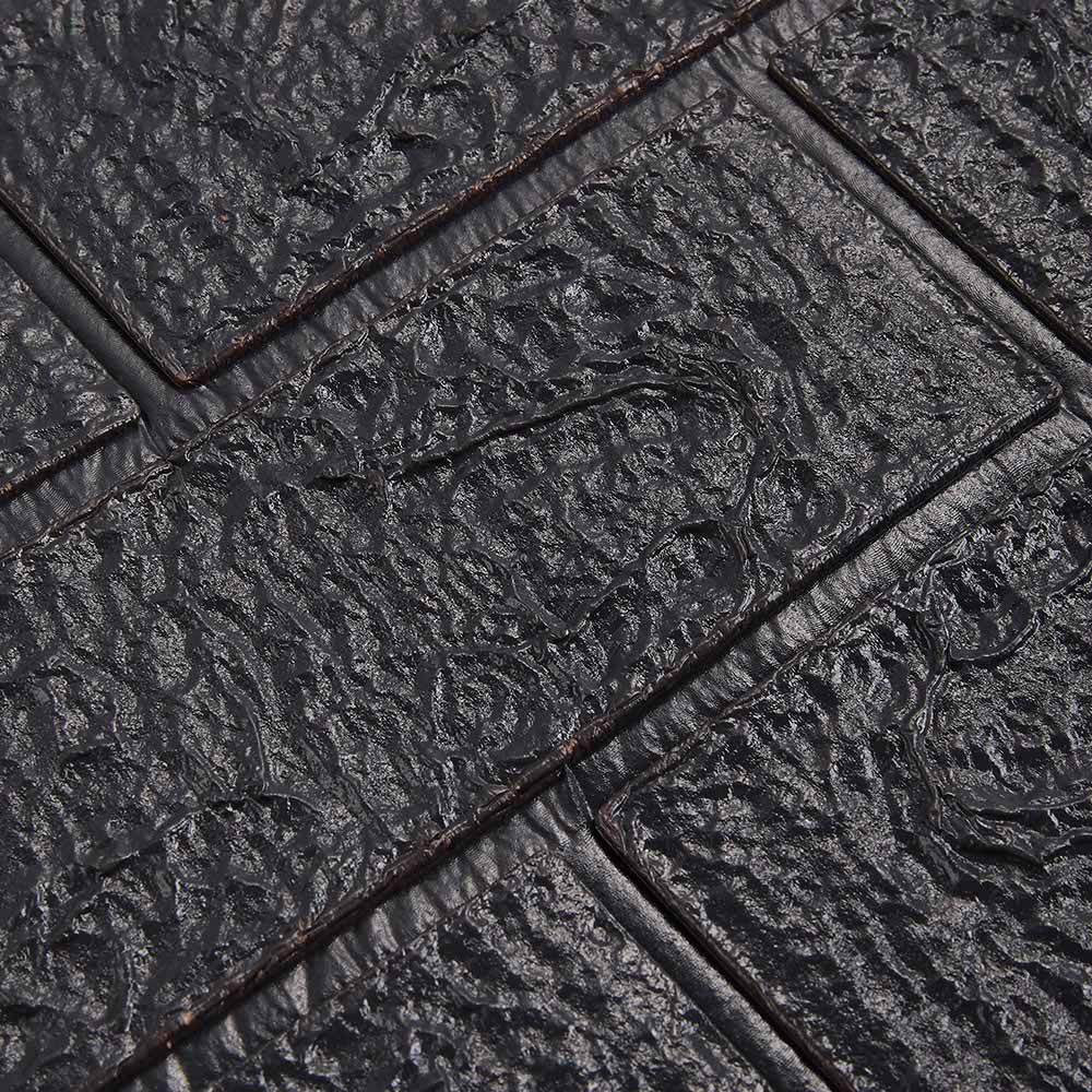 Living and Home 3D Brick Texture Black and Grey Wall Sticker 15 Pack Image 5