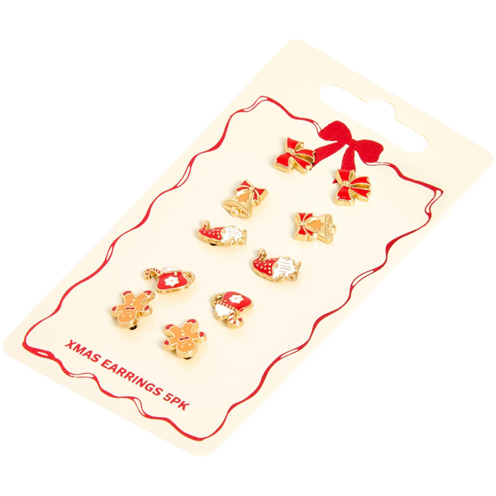 Pack of 5 Xmas Earrings Image 3