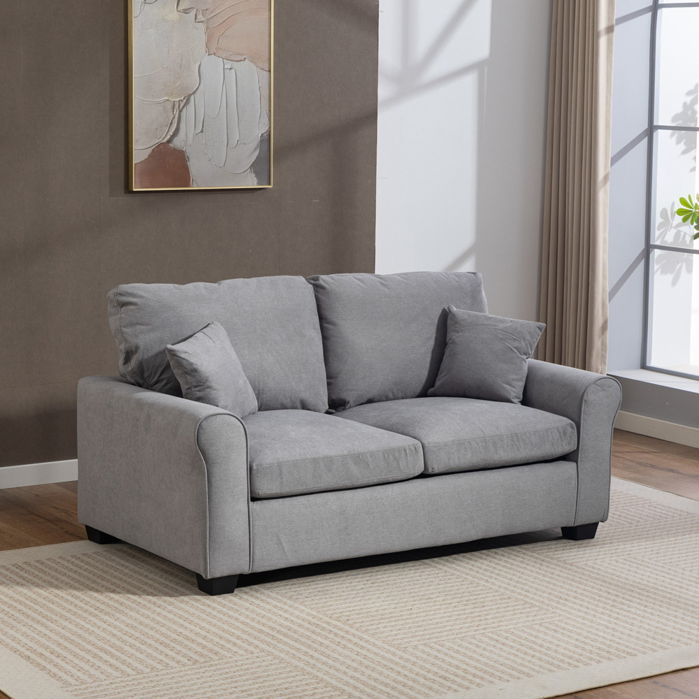 Artemis Home Lewiston 2 Seater Grey Fabric Sofa Bed Image 6