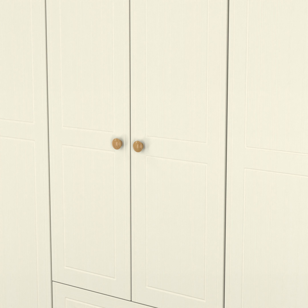 Crowndale Warwick 6 Door 2 Drawer Cream Ash and Modern Oak Wardrobe Ready Assembled Image 7